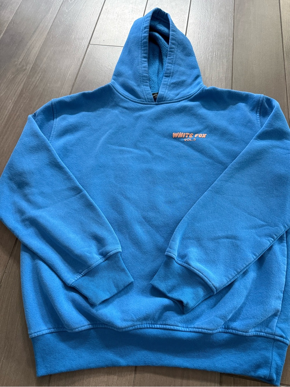 White fox blue hoodie size small